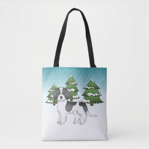 Bolsa Tote Floresta Negra de Inverno Mini Goldendoodle