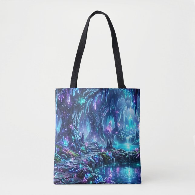 Bolsa Tote Floresta Radiante com Lago (Frente)