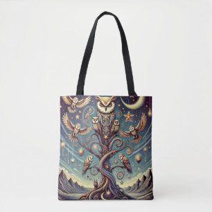 Bolsa Tote Floresta Surreal de Coruja