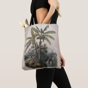 Bolsa Tote Floresta Tropical Antiquada de Banana   Vintage Bo