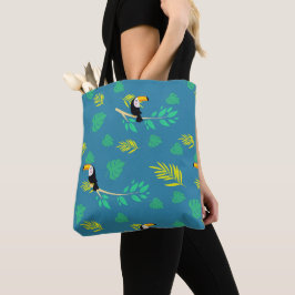Bolsa Tote Floresta Tropical Azul e Verde