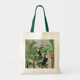 Bolsa Tote Floresta Tropical de Cores Aquáticas e Aves Colori