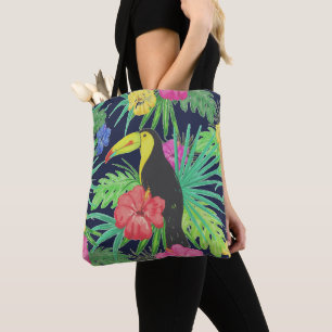 Bolsa Tote Floresta Tropical de Tucano e Folhas