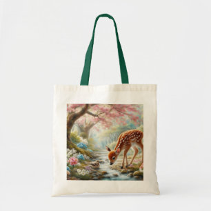 Bolsa Tote Florestas de primavera com pato e fada/veado