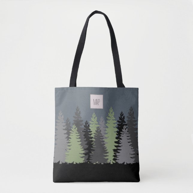 Bolsa Tote Florestas Pinheiras com Monograma (Frente)