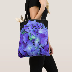 Bolsa Tote Flóridos roxos elegantes drangeas noivas