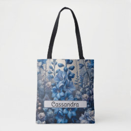 Bolsa Tote Flower de Nascimento Personalizado Larkspur julho