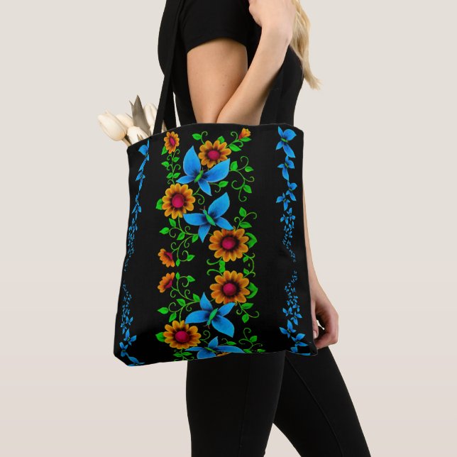 Bolsa Tote Flower Doodle (Close Up)