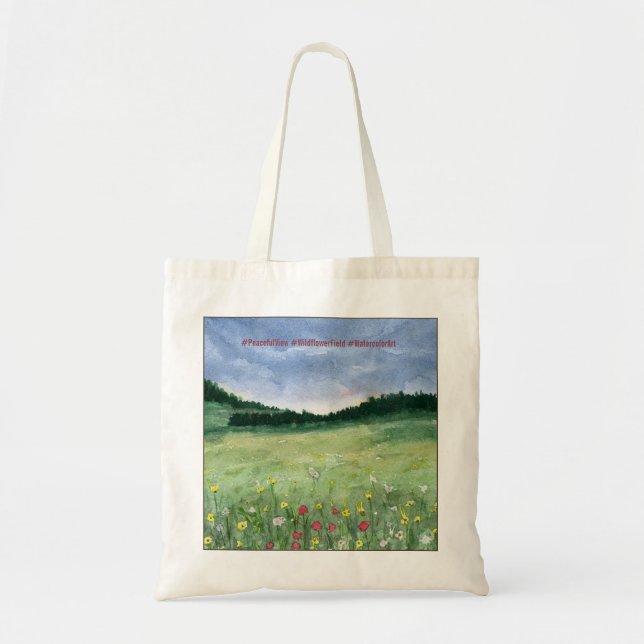 Bolsa Tote Flower Field Landscape  (Frente)