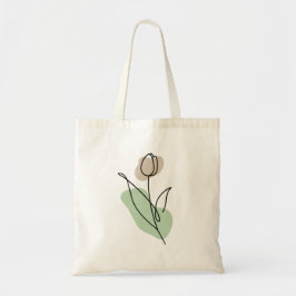Bolsa Tote Flower Line Art