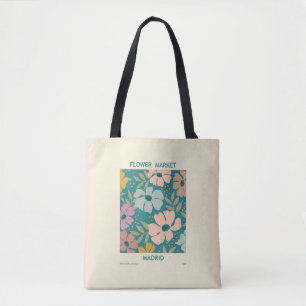 Bolsa Tote Flower Market Madrid Impressão