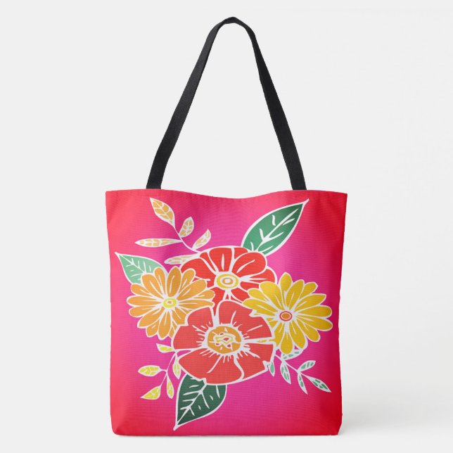 Bolsa Tote Flower Power #9 Sangria (Verso)