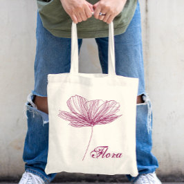 Bolsa Tote Flower Roxo Cute Boho Girly Artsy, Elegante