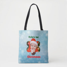 Bolsa Tote Flower Shape My 1st Christmas Photo