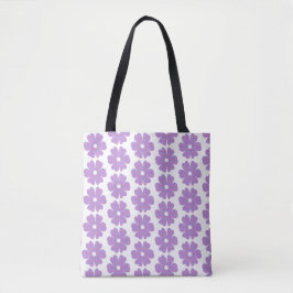 Bolsa Tote Flower Shape Plaid Pink Purple