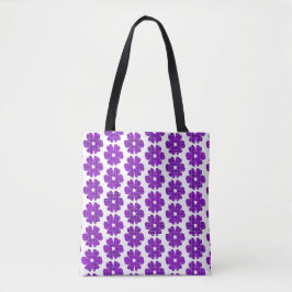 Bolsa Tote Flower Shape Plaid Purple Pink