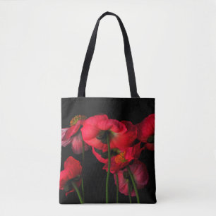 Bolsa Tote Flowers   Red Poppies