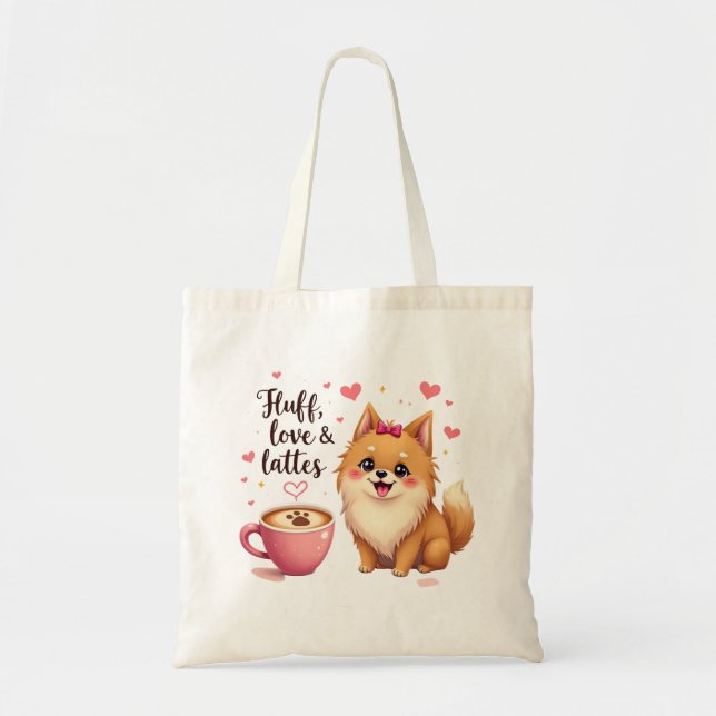 Bolsa Tote Fluff, Amor & Lattes (Frente)