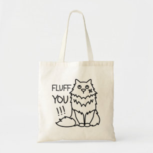 Bolsa Tote Fluff você - Mínimo Engraçado Gato Preto e Branco