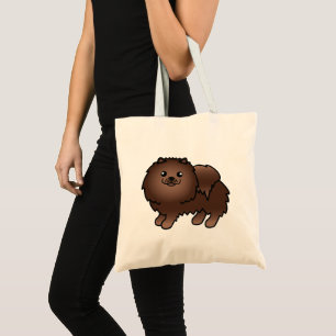 Bolsa Tote Fluffy Brown Cartoon Pomerânia