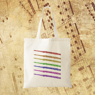 Bolsa Tote Flutes Colorida Arco-Íris