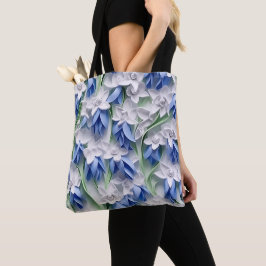 BOLSA TOTE FLUXAS BRANCAS BRANCAS PURAS DE 3DLOOK BLUEBELL