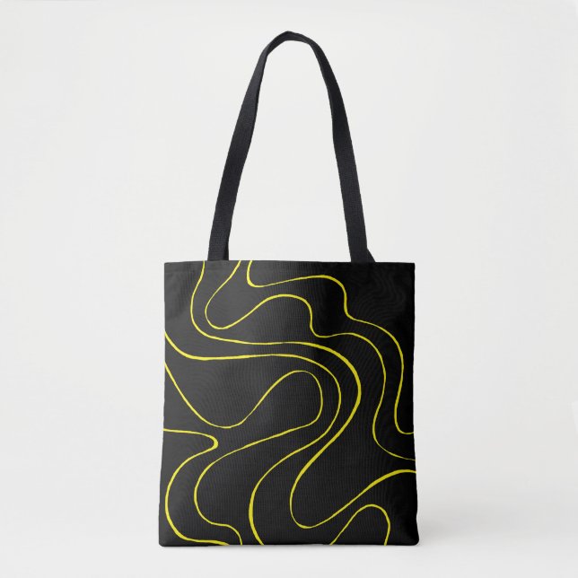 Bolsa Tote Fluxo e Refluxo 2 em Preto e Amarelo (Frente)