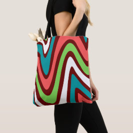 Bolsa Tote Fluxos abstrato de padrão colorido moderno