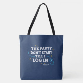 Bolsa Tote FLVS A Festa Não Começa, Azul Marinho/Branco