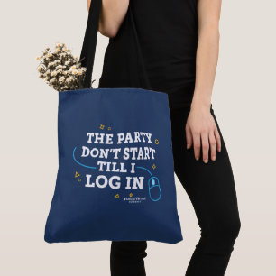 Bolsa Tote FLVS A Festa Não Começa, Azul Marinho/Branco