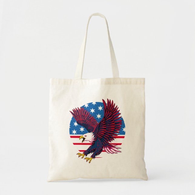 Bolsa Tote Flying Eagle e American Flag (Frente)