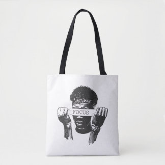 Bolsa Tote Focus Blindfold Motivational Street Art Illustrati