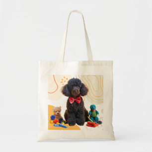 Bolsa Tote Fofinho Black Poodle Chenille Tote Bag