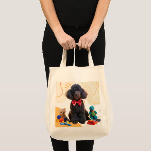 Bolsa Tote Fofinho Black Poodle Chenille Tote Bag