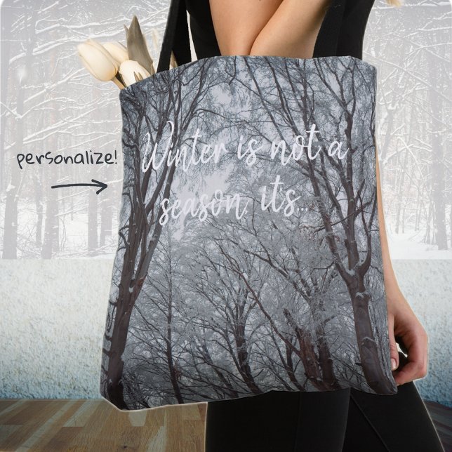 Bolsa Tote Foggy Winter Forest (Criador carregado)