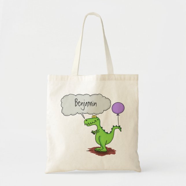 Bolsa Tote Fogo giro em forma de cartoon verde e engraçado (Frente)