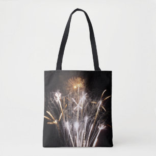 Bolsa Tote Fogos de Artifício Brancos e Dourados II Celebraçã