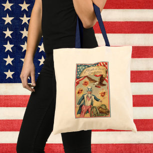 Bolsa Tote Fogos de Artifício Vintage do Dia 4 de Julho com T