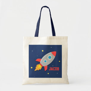 Bolsa Tote Foguete Colorido, Espaço Exterior, Para Meninos
