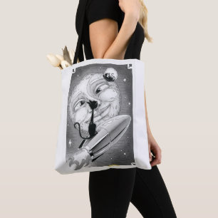 Bolsa Tote Foguetes de Gatinho Boo para o Saco da Lua