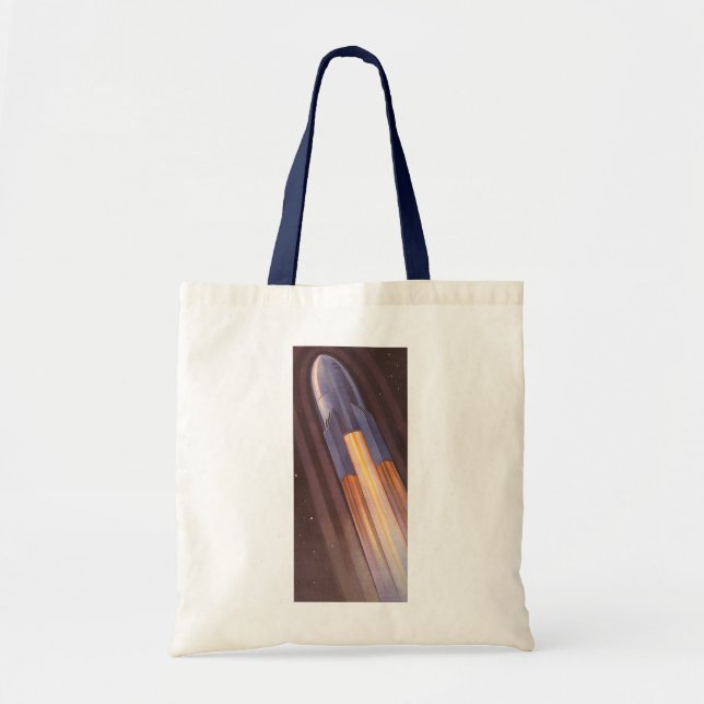 Bolsa Tote Foguetes de Nave Espacial de Ficção Científica Vin (Frente)