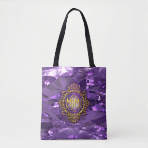 Bolsa Tote Foil Roxo Dourado e Roxo do MIMI