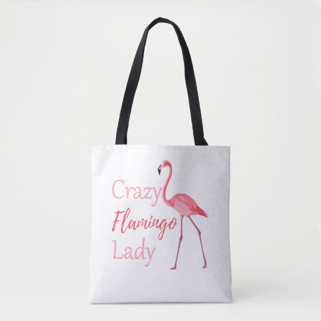 Bolsa Tote Folamingo Louco Senhora Engraçada Flamingo (Frente)