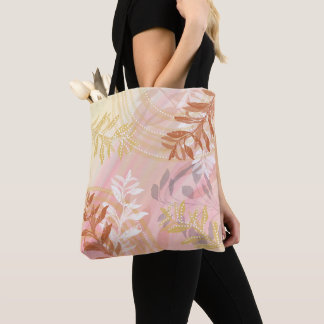Bolsa Tote Folha botânica floral abstrata moderna trendy