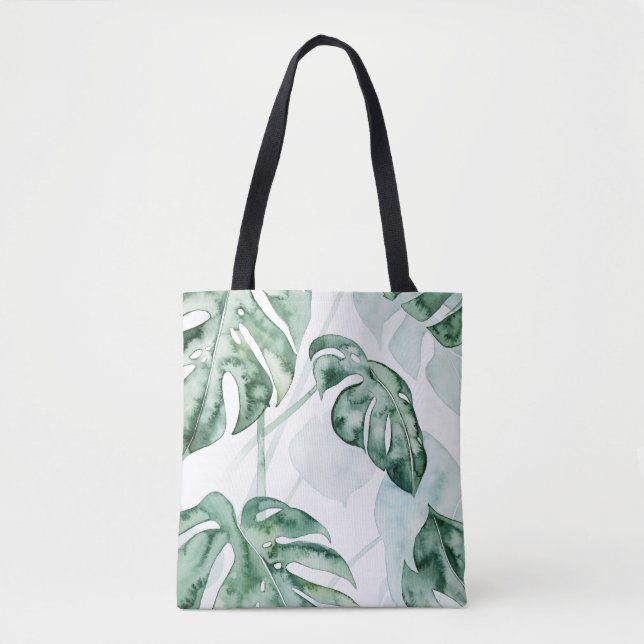 Bolsa Tote Folha de divisão de palma tropical (Frente)