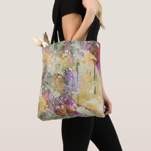 Bolsa Tote Folha de Folha Laranja Dourada Folha Folha de Folh