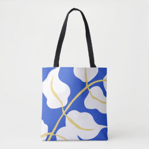 Bolsa Tote Folha de impressão de Verão azul