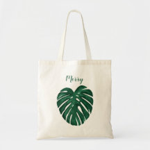 folha de monstera de um saco floral personalizado