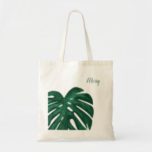folha de monstera de um saco floral personalizado