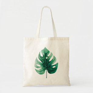 Bolsa Tote Folha de Na moda Watercolor Verde Tropical